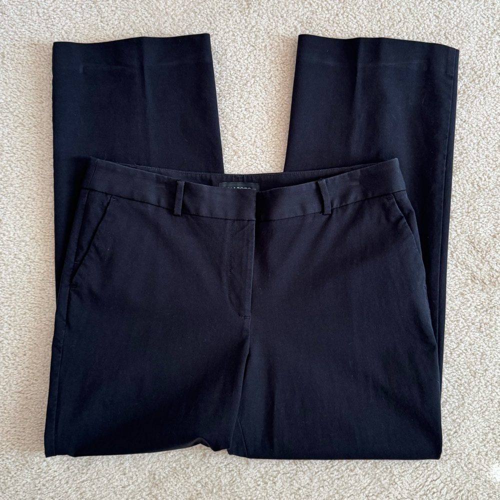 Talbots Newport Pant Flat Front Chinos Black Petite Straight 14P MSRP $109